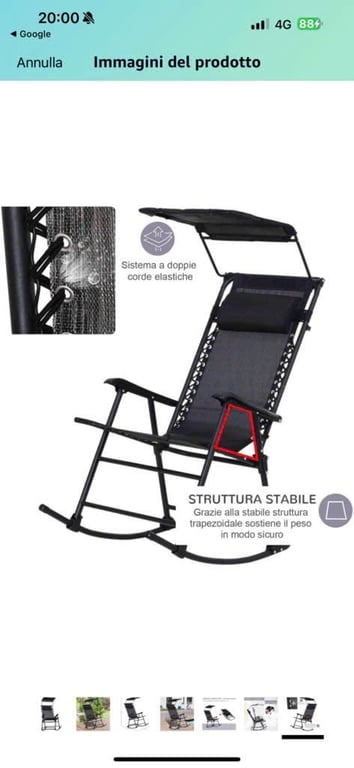 GHẾ XẾP THƯ GIÃN AMAZON BASICS – CÓ MÁI CHE