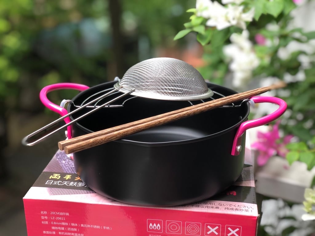 Nồi chiên ngập dầu 20cm Lezzet kèm khay hứng đồ ăn Nhật Bản