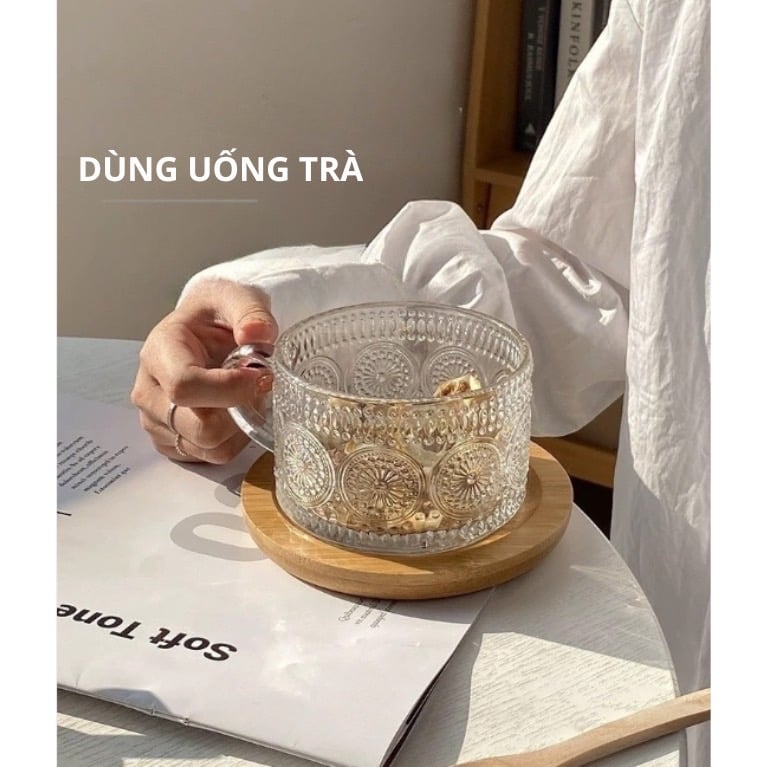 Set 2 cốc thuỷ tinh tiểu thư siêu đẹp