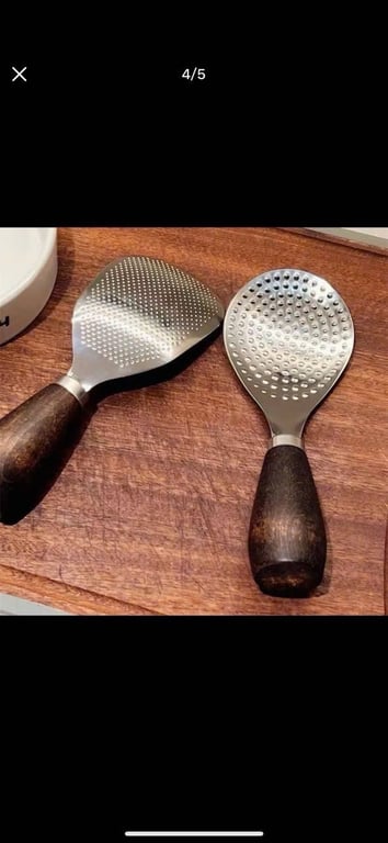 Set 2 Muôi cơm inox cán gỗ