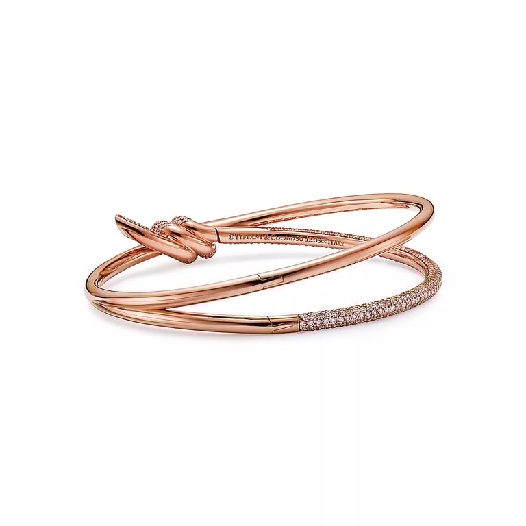 Tiffany Knot Double Row Hinged Bangle
