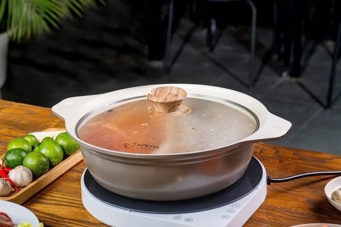 Nồi lẩu nhôm đúc 2 ngăn 26cm Kaiyo