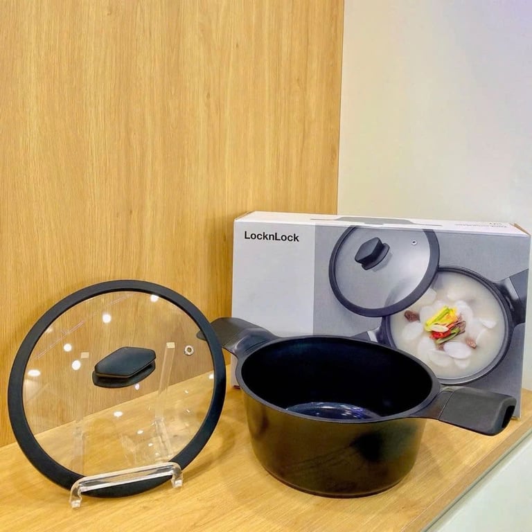 NỒI CHỐNG DÍNH LOCK&LOCK có tay cầm size 20-24cm