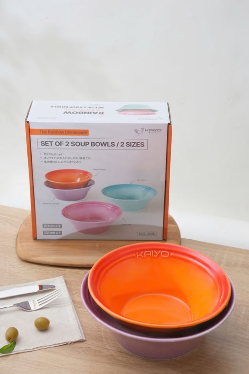 Set 2 bát tô gốm sứ cầu vồng Kaiyo 🌈🌈 Size 20 + 22cm
