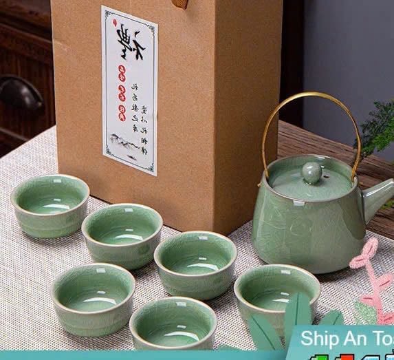 Bộ Ấm Trà Bộ Ấm Pha Trà + 6 CHÉN MEN RẠN