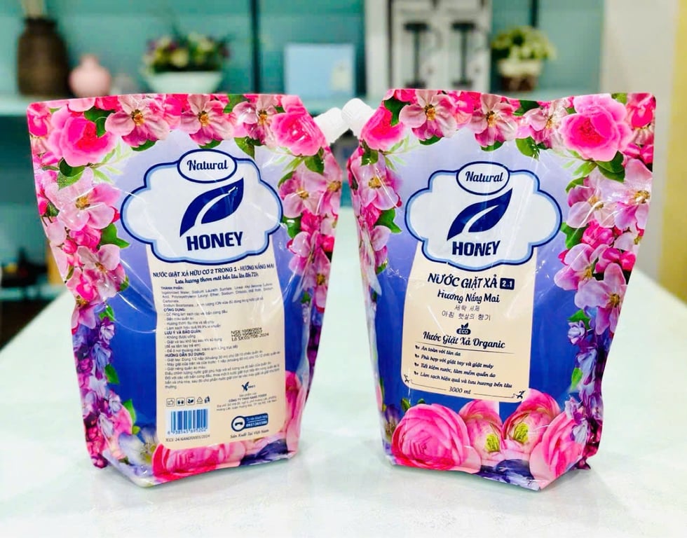 NƯỚC GIẶT XẢ SINH HỌC (2 IN 1 ) HONEY PREMIUM 1 thùng 4 gói 300ml