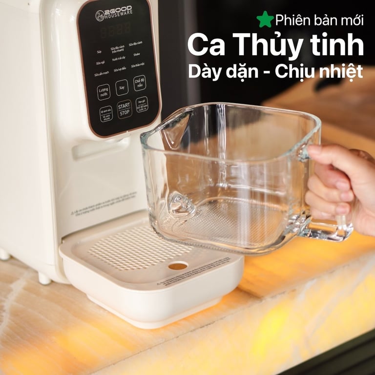 MÁY LÀM SỮA HẠT SONA I8 có cốc hứng sữa bằng thuỷ tinh