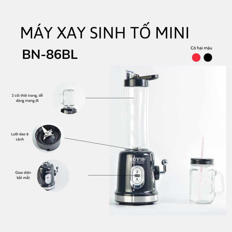 MÁY XAY SINH TỐ MINI BENNIX BN-86BL