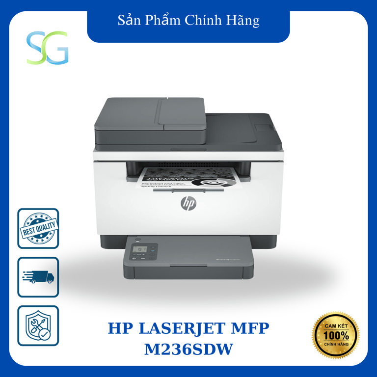 Máy in Trắng Đen Đa Năng HP LaserJet MFP M236sdw (9YG09A) - Hàng Chính Hãng