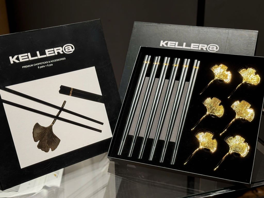 Bộ đũa & gác đũa lá Ngân Hạnh cao cấp – thương hiệu KELLER