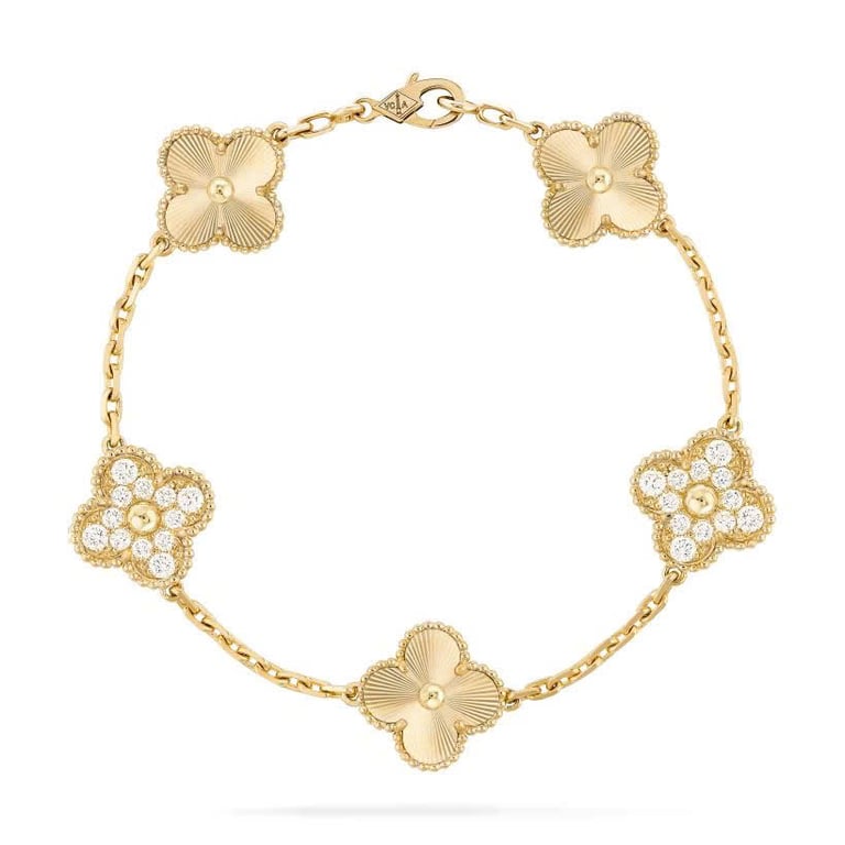 Lắc Vintage Alhambra bracelet 5 motifs Van Cleef & Arpels (phối kim cương)