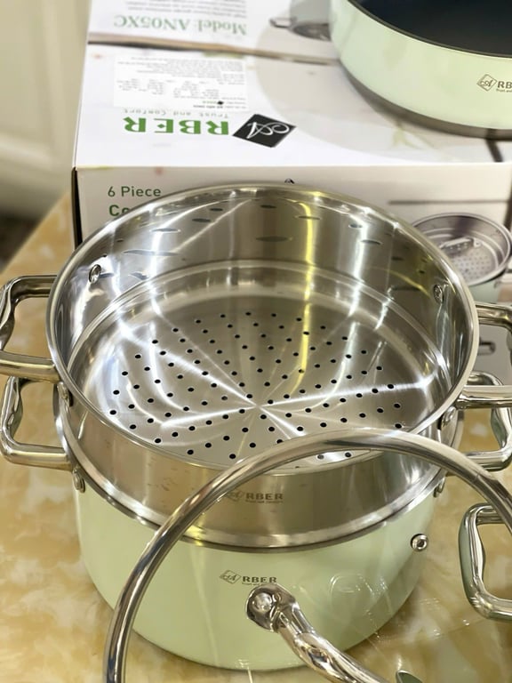 BỘ NỒI 5 MÓN ARBER AN05XC ĐẦY ĐỦ NỒI CHẢO