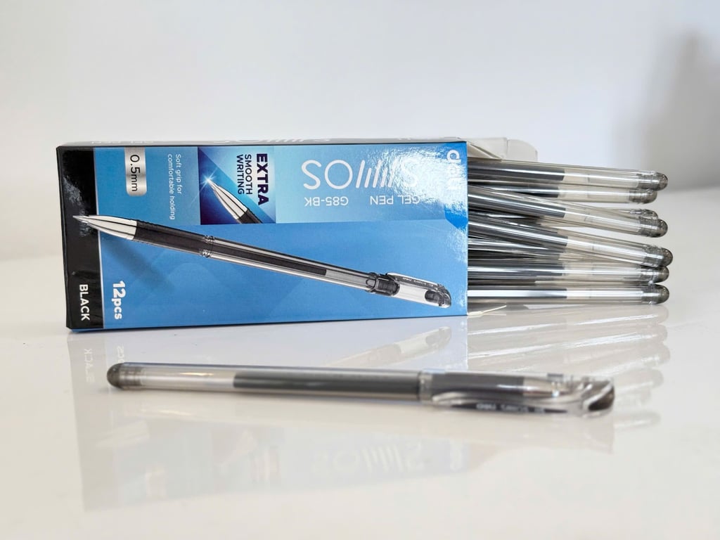 Set 12c Bút bi nước văn phòng mực gel 0.5mm Deli EG16