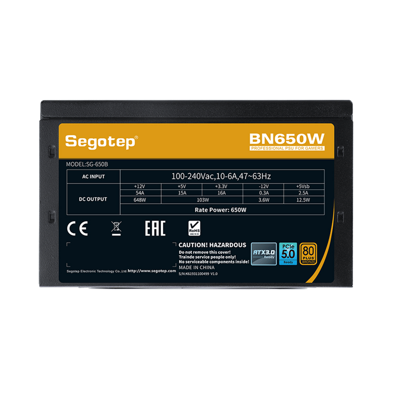 Nguồn Máy Tính SEGOTEP BN650W - 650W - 80 Plus Bronze