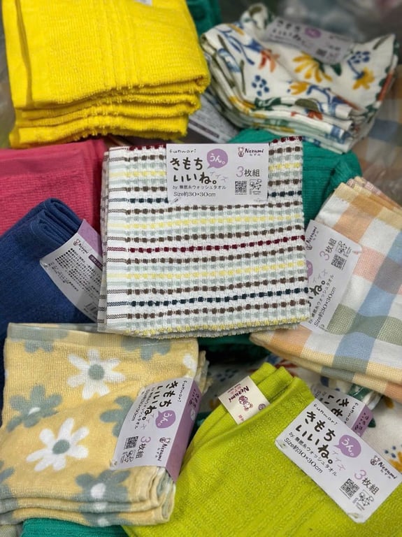 SET 3 KHĂN MẶT COTTON ORGANIC NEZUMI NHẬT 30x30CM