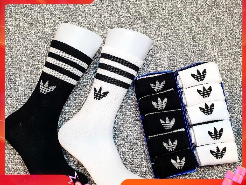 HỘP 5 ĐÔI TẤT ADIDAS CỔ CAO SIÊU ĐẸP