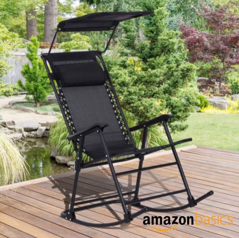 GHẾ XẾP THƯ GIÃN AMAZON BASICS – CÓ MÁI CHE