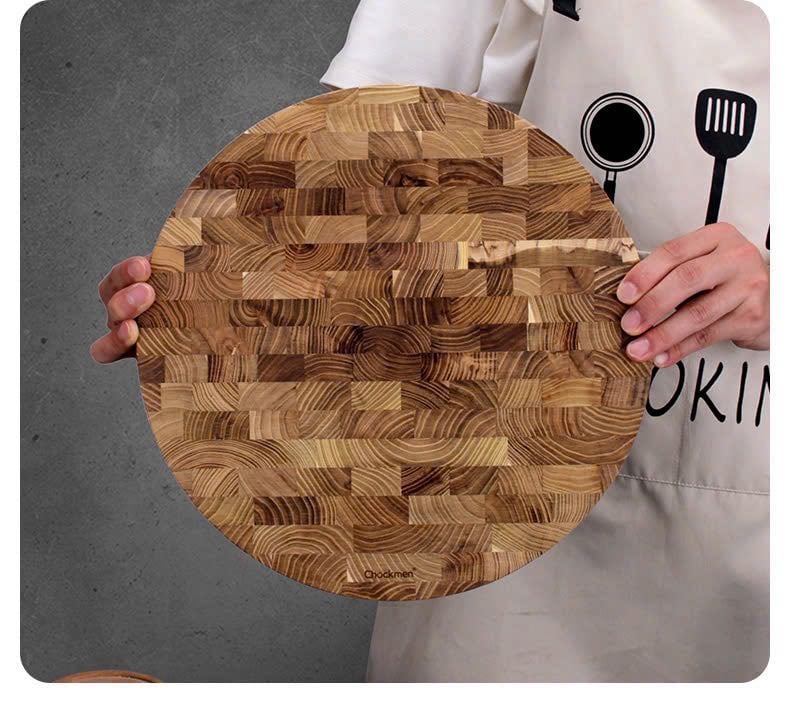 Thớt gỗ Teak dáng tròn Chockmen - CKM257