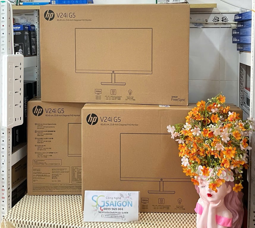 Màn Hình Vi Tính HP V24i G5 23.8 INCH/1920x1080@75Hz/VGA/HDMI/DP/LED/ IPS (65P59AA)