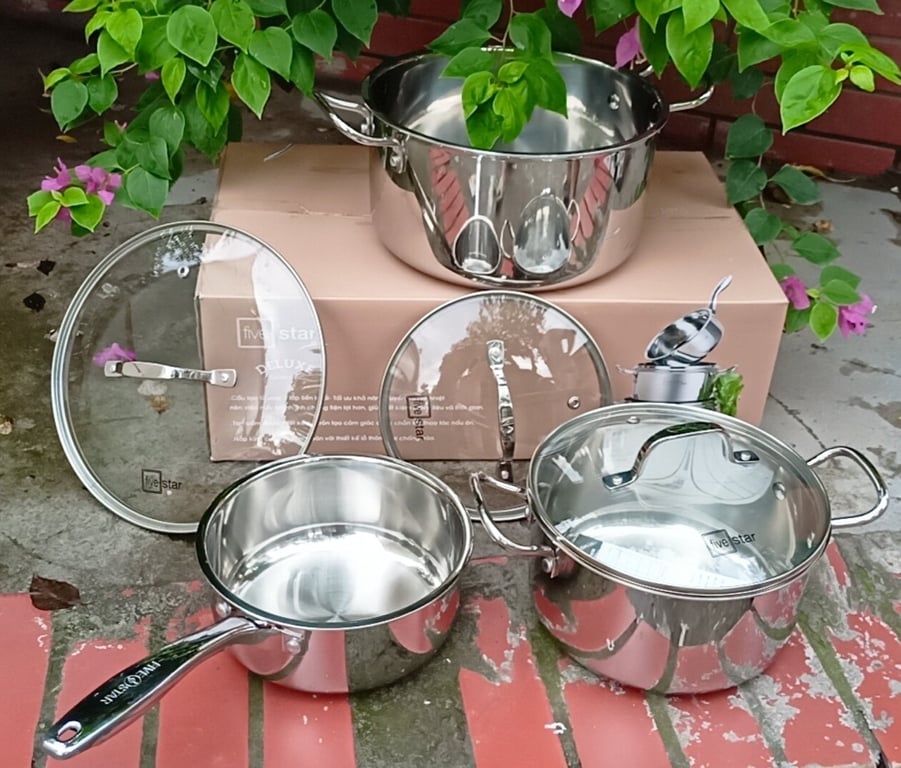 BỘ 2 NỒI 1 QUÁNH FIVESTAR INOX 304 CAO CẤP