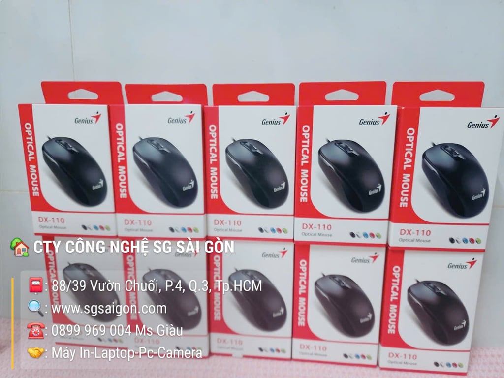 Chuột Máy Tính Có Dây Genius DX-110 (Màu Đen)