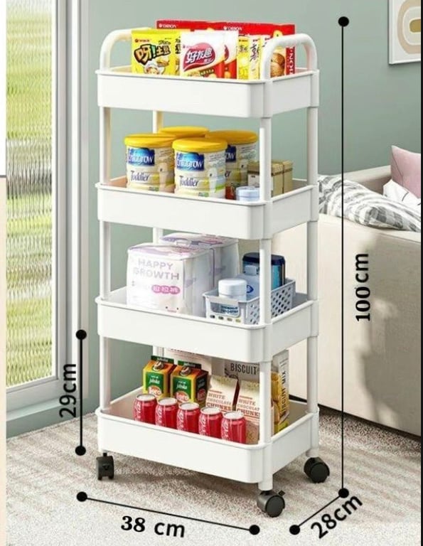 Kệ Để Đồ Đa Năng Có Bánh Xe loại 3 tầng và loại 4 tầng HK57