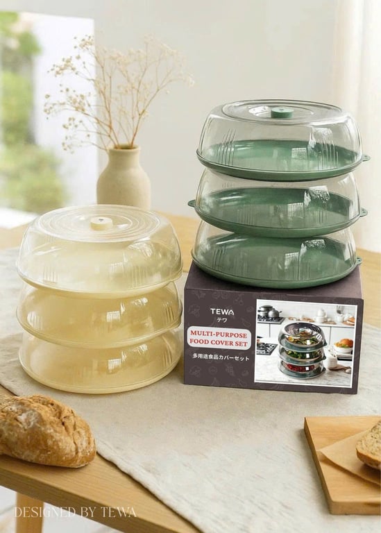 SET 3 HỘP ÚP THỨC ĂN XẾP TẦNG TEWA JAPAN