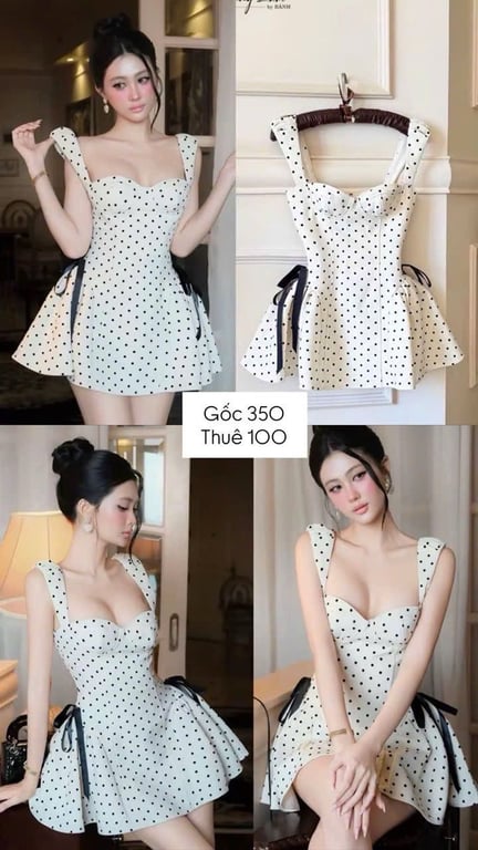Váy ngắn chấm  bi