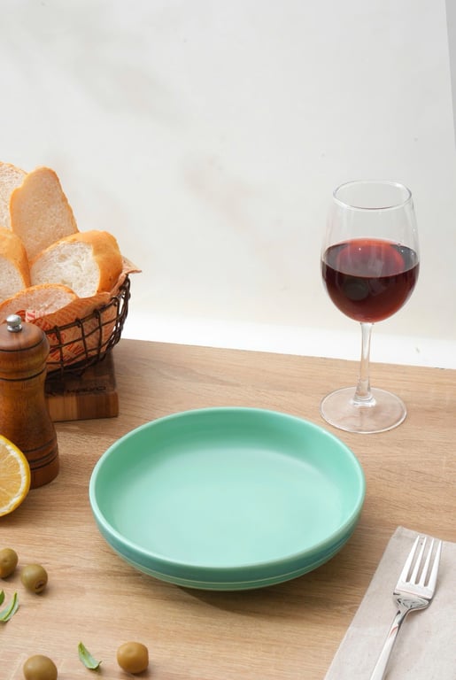 Set 4 đĩa gốm sứ cầu vồng sâu lòng dáng tròn size 20cm (mã KCC-5080)