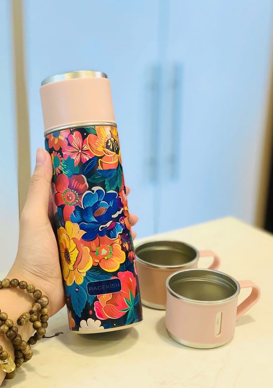 Bộ Bình Giữ Nhiệt Racekish 500ml kèm 3 Nắp Cốc