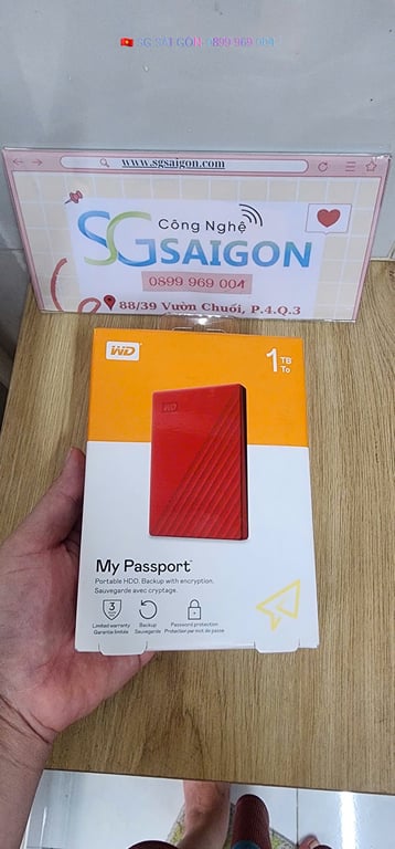 Ổ Cứng Di Động 1TB 2.5 inch WD My Passport USB 3.2 - WDBYVG0010BRD-WESN