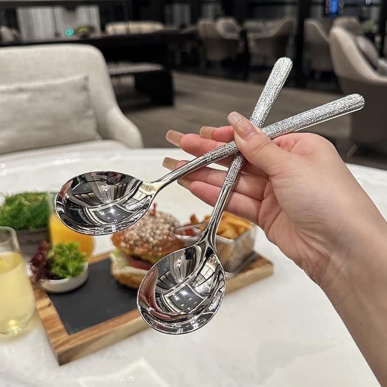 Bộ 6 thìa inox hoạ tiết chìm sang trọng KLS117❤️