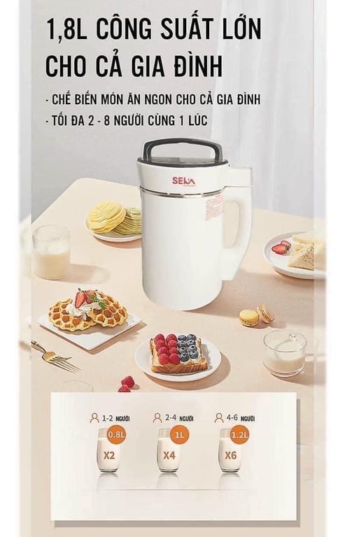 MÁY LÀM SỮA HẠT SEKA LM-D28 1.8L -
