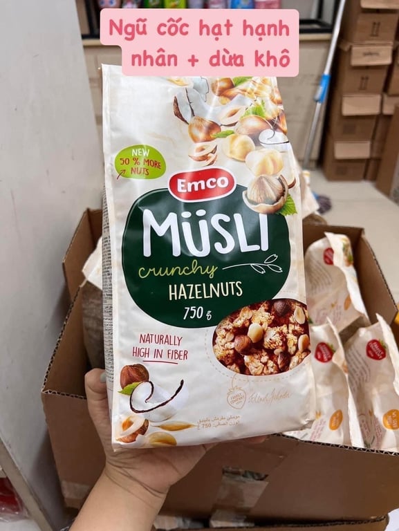 Ngũ cốc Emco MusLi của Đức siêu ngon cỡ to khổng lồ 750g