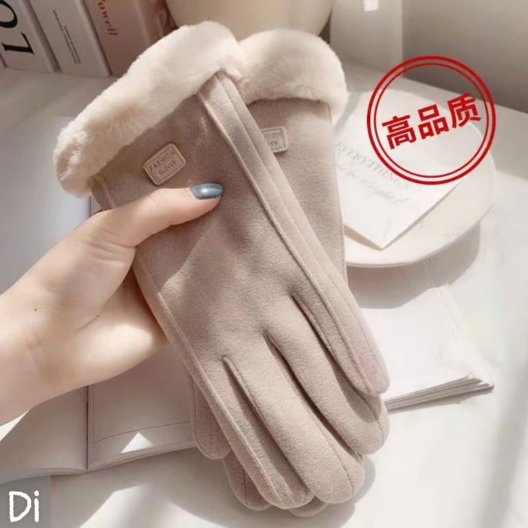 GĂNG TAY DA LỘN LÓT NỈ NỮ