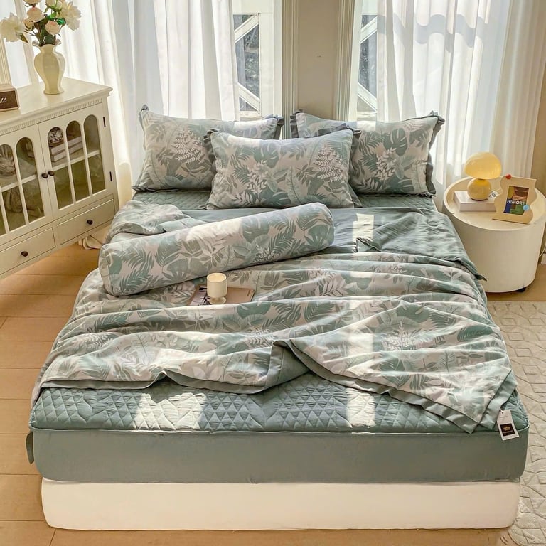 CHĂN GA GỐI cotton đũi Hàn MARK JACOB MCC57