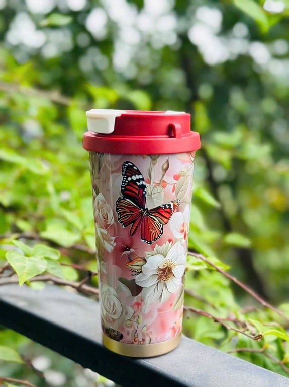 Bình Nước Giữ Nhiệt Inox 316 Mẫu Hoa Hồng 530ml 🌹