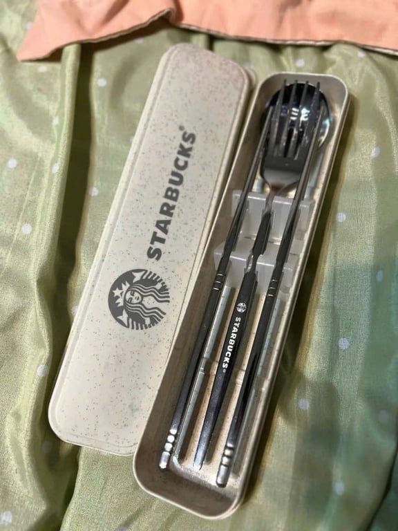 Set 3 món thìa đũa dĩa Starbucks