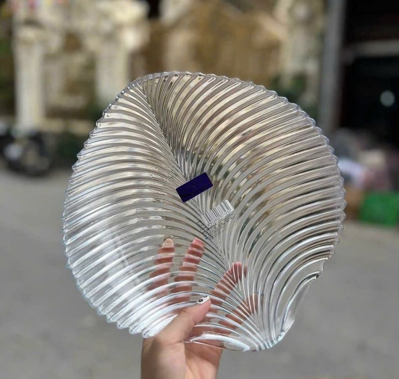 Set 3 ĐĨA THUỶ TINH HÌNH LÁ