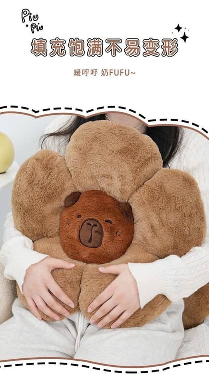 Đệm lông thỏ hoa hình mặt Capybara cute