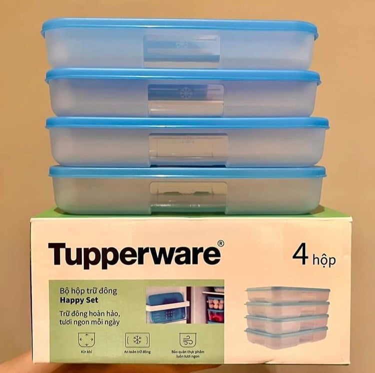 Set 4 hộp trữ đông happy set 650ml thấp