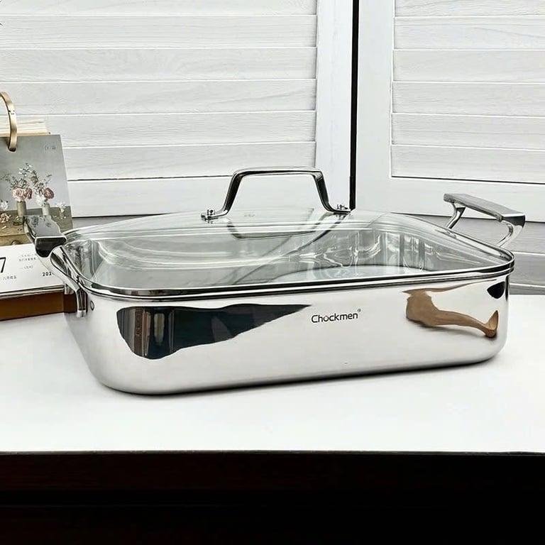 CKM801 - Chảo nướng thành cao kèm nắp Chockmen 35cm