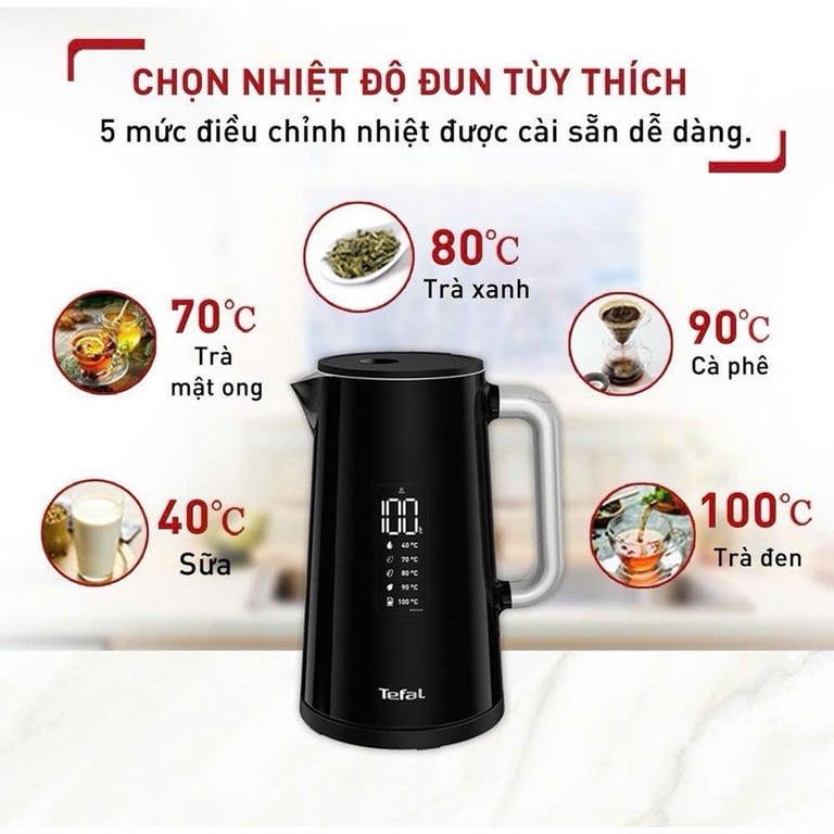 ẤM SIÊU TỐC TEFAL SMART & LIGHT 1.7 LÍT KO850810❤️