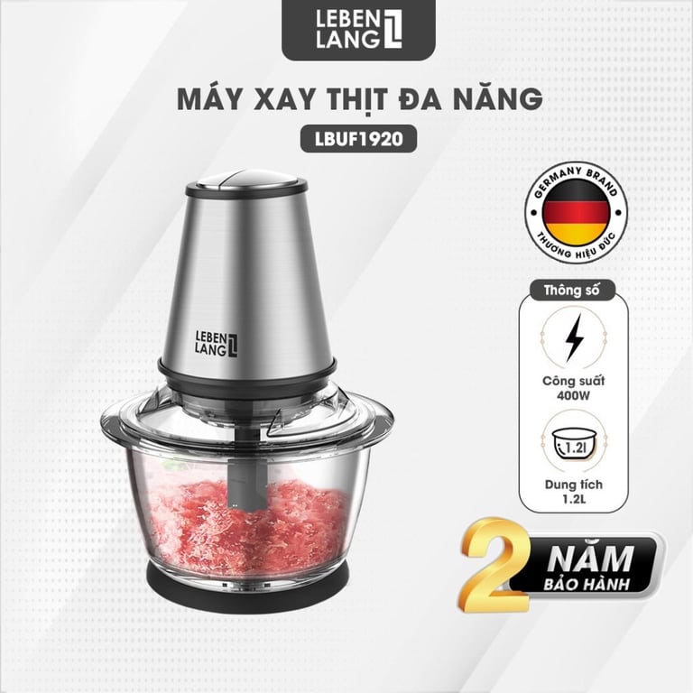 MÁY XAY THỊT LEBENLANG LBUF1920 DUNG TÍCH 1.2L