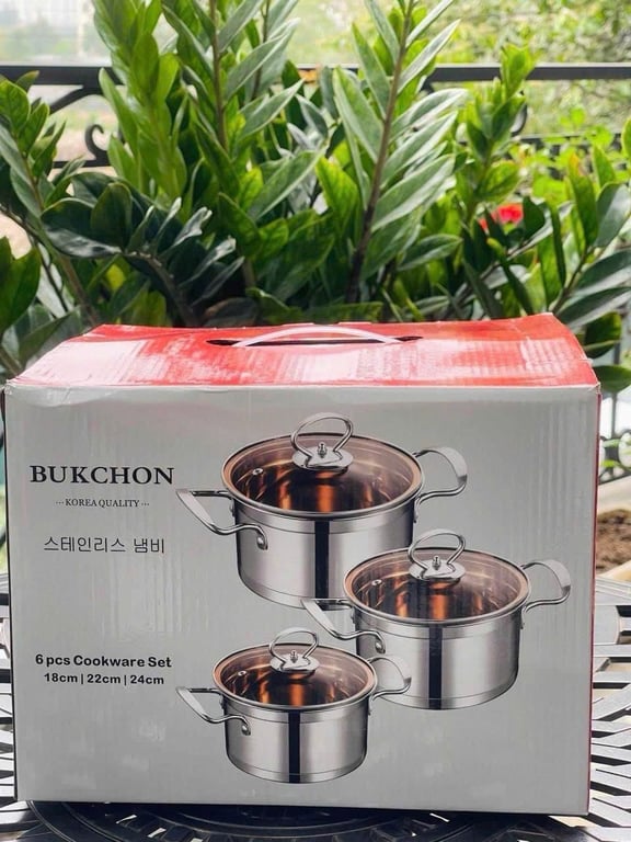 BỘ NỒI 3 INOX VUNG KÍNH BUKCHON