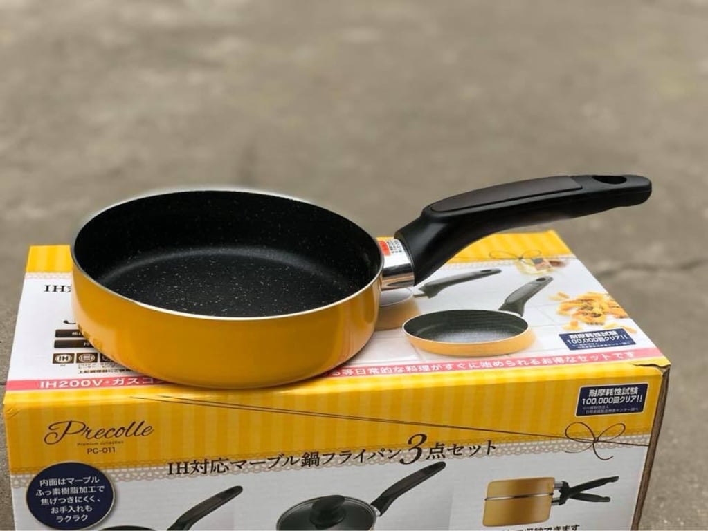 Set 2 nồi chảo 16cm kèm nắp đậy Pearl Nhật