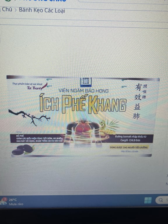 Ích phế khang kẹo ngậm h/