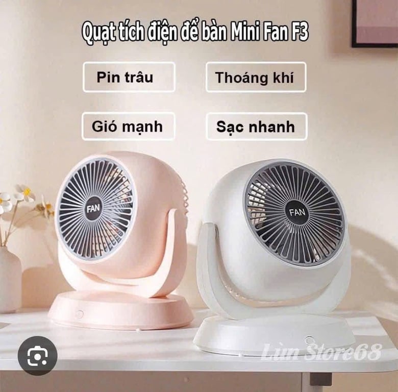 QUẠT TÍCH ĐIỆN MINI FAN F3