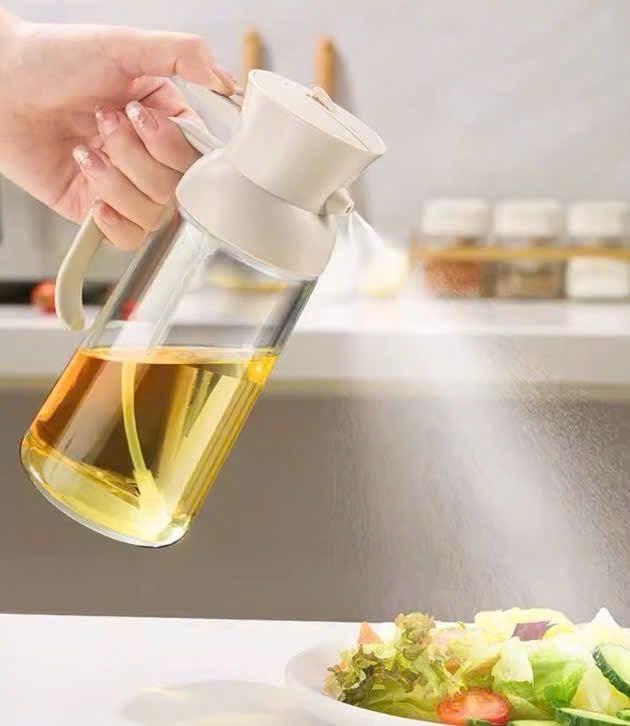 Bình thủy tinh rót dầu tự động, kèm xịt dầu GHA905