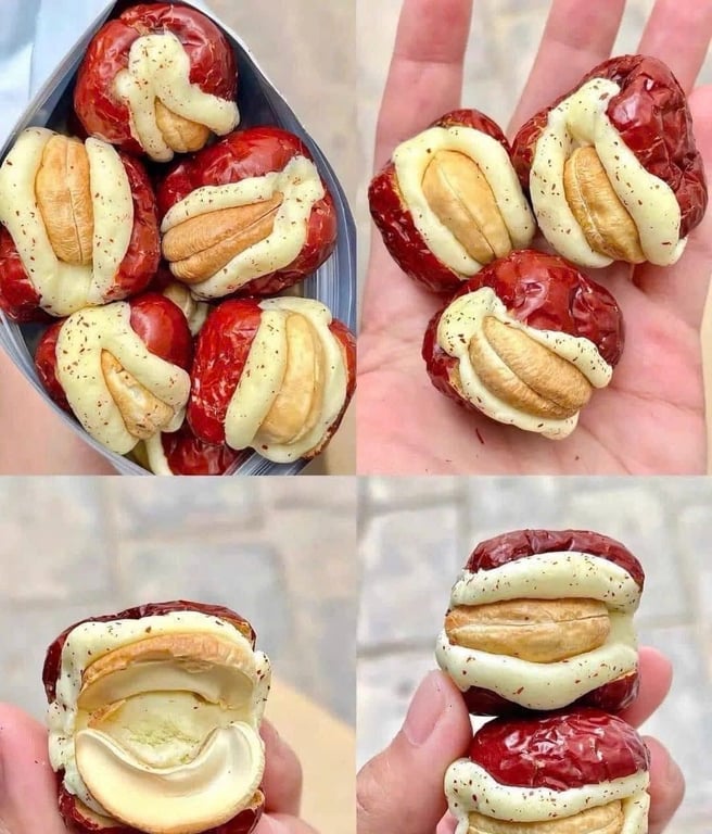 Set 3 hộp KẸO TÁO ĐỎ SỮA LẠC ĐÀ KẸP HẠT ĐIỀU ngon tụt lưỡi gói 300gr